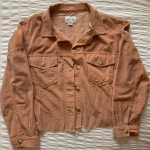 Corduroy cropped button up